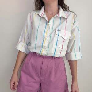 Vintage Colorful Striped Blouse